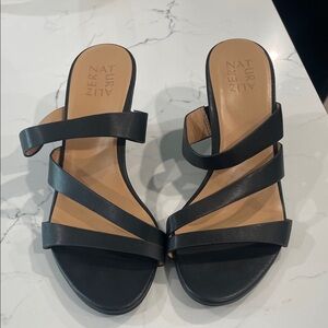 Naturalizer Women's Elegant Black Wedge Sandals